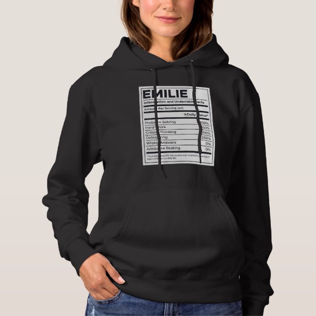 Camiseta Emilie Nutrition Information Problem Solving Duro (Frente)