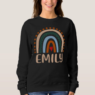 Camiseta Emily Name Personaliza Mulheres Engraçadas Rainbow