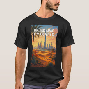 Camiseta Emirados Árabes Unidos Ilustração Viagem Arte