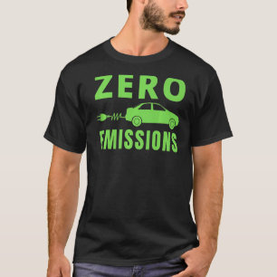 Camiseta Emissões A Zero 100 Do Tempo Do Carro Elétrico EV
