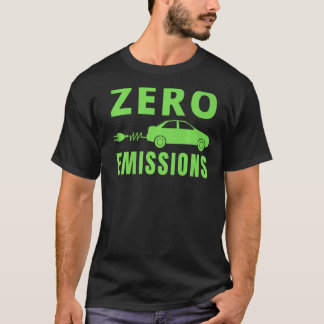 Camiseta Emissões A Zero 100 Do Tempo Do Carro Elétrico EV
