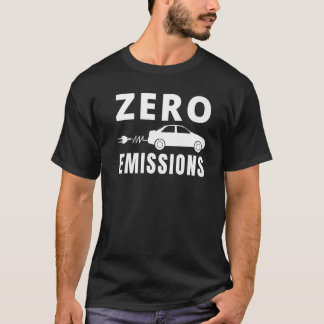 Camiseta Emissões A Zero 100 Do Tempo Do Carro Elétrico EV