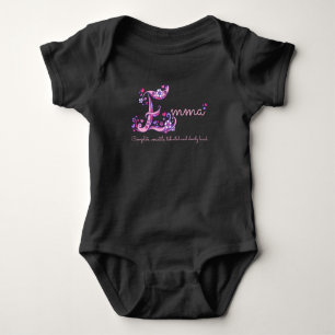 Camiseta Emma garotas nome e significado E monograma, babac