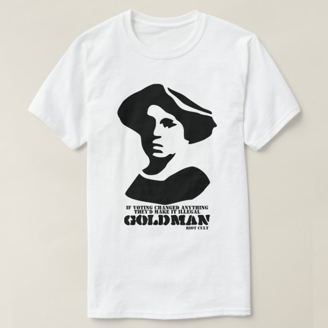 Camiseta Emma Goldman Política votando eleitores e citando  (Frente do Design)