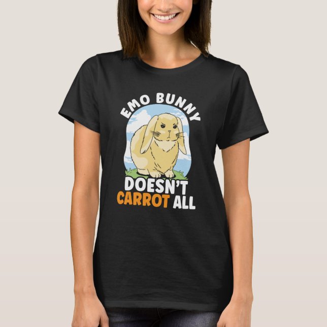 Camiseta Emo Bunny Doesn't Carrot All Bunny Rabbit Animal B (Frente)