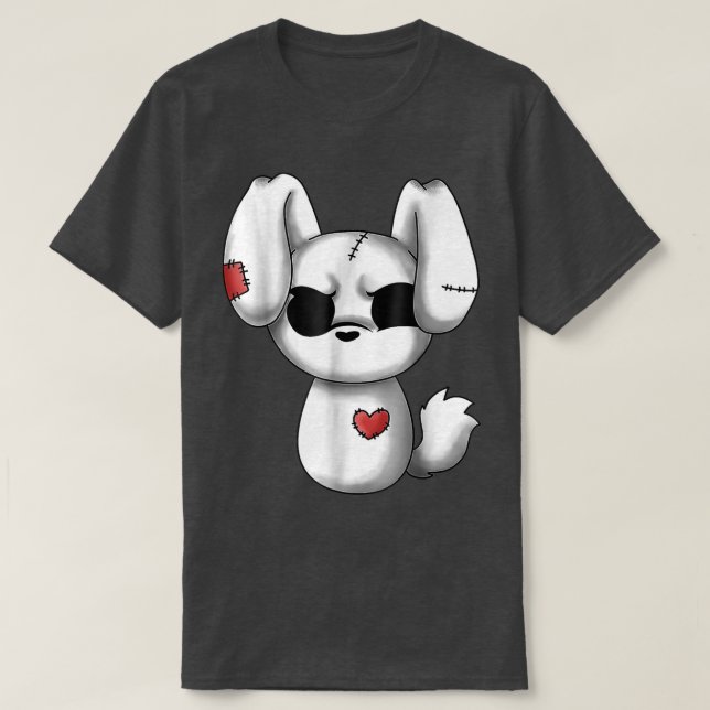 Camiseta Emo Chibi Kawaii Páscoa Gótico Emo Bunny (Frente do Design)