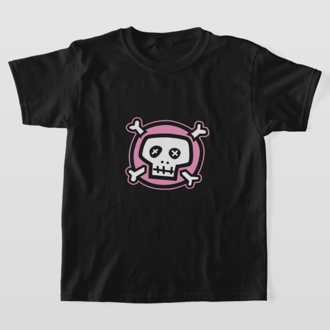 Camiseta emo de crânio rosa fofo (Postura )