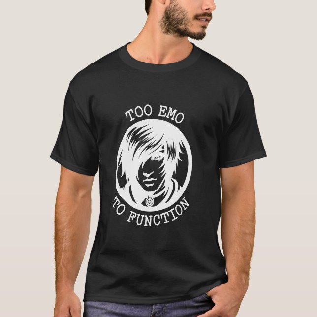 Camiseta Emo Demais Para Funcionar Design Artístico (Frente)