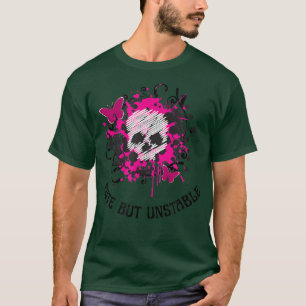 Camiseta Emo e Gótico Engraçado, mas instável borboleta ros