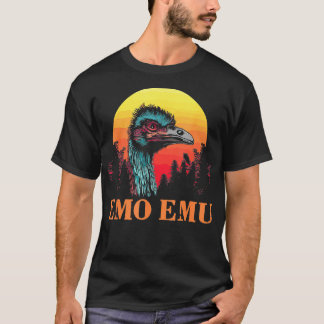 Camiseta Emo Emu Funny Vintage Emu Executando Pássaro Pássa