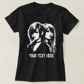 Camiseta Emo Girl Stencil Art Personalizado Texto Citação G
