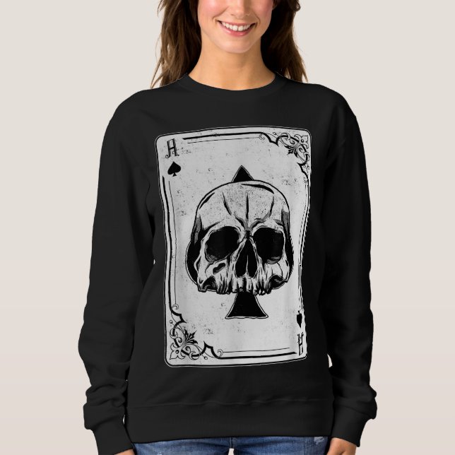 Camiseta Emo Gothic e Punk Ace do jogo de pôquer do Spades (Frente)