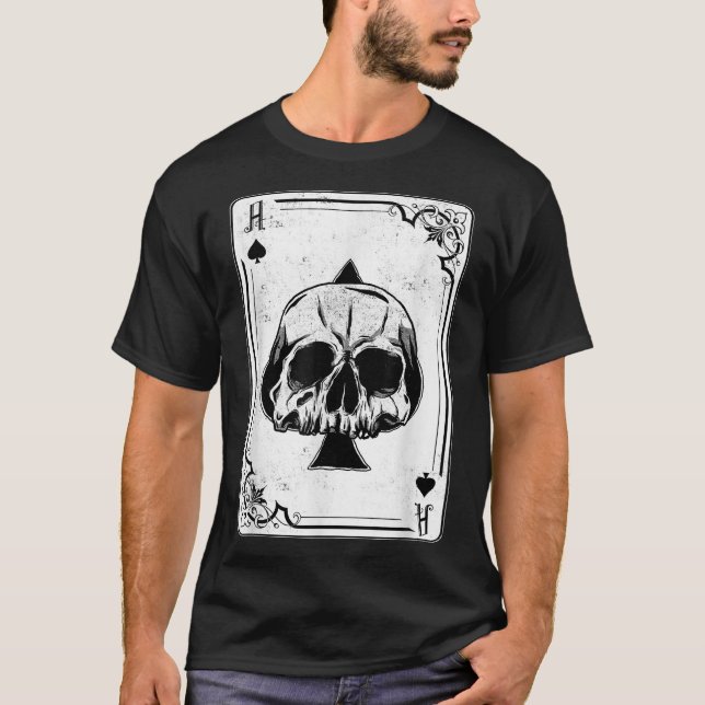 Camiseta Emo Gothic e Punk Ace do jogo de pôquer do Spades (Frente)