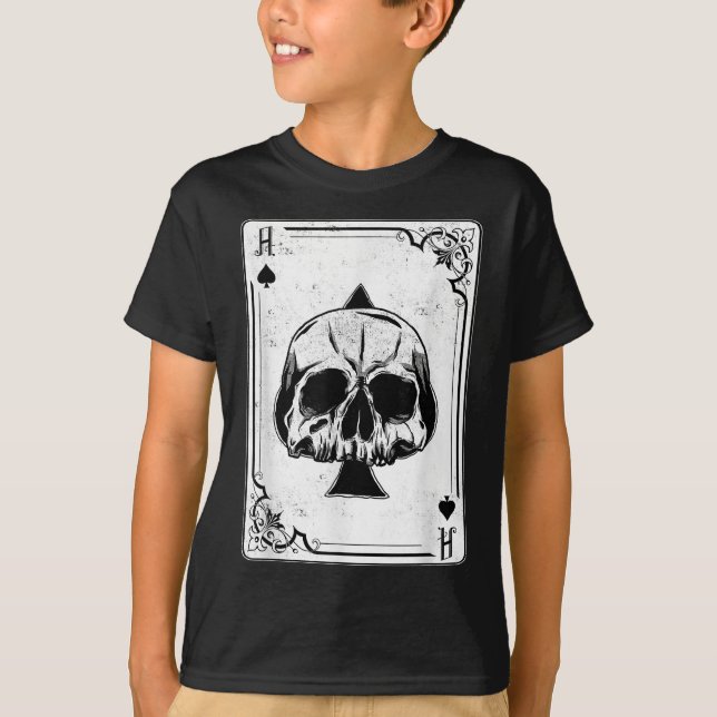 Camiseta Emo Gothic e Punk Ace do jogo de pôquer do Spades (Frente)