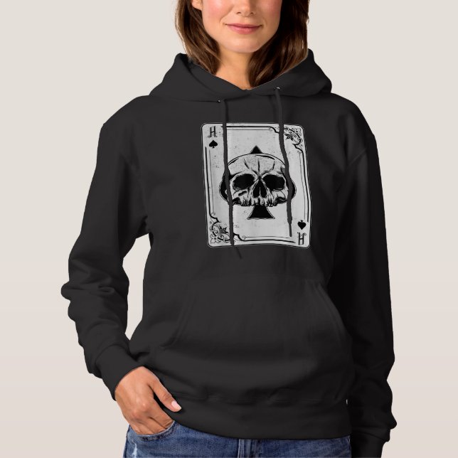 Camiseta Emo Gothic e Punk Ace do jogo de pôquer do Spades (Frente)