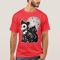 Emo Wolf Skeleton Full Moon Anime Gótico Aestético