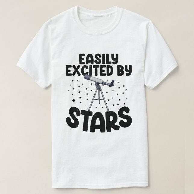 Camiseta Emocionado Por Estrelas Astrônomas Espaciais Homen (Frente do Design)