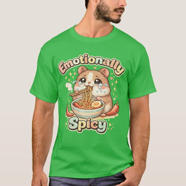 Camiseta Emocionalmente Picante de Ramen de Hamste (Frente)