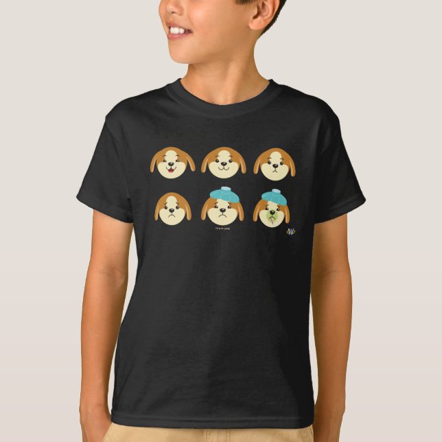 Camiseta Emoções do filhote de cachorro de Webkinz (Frente)