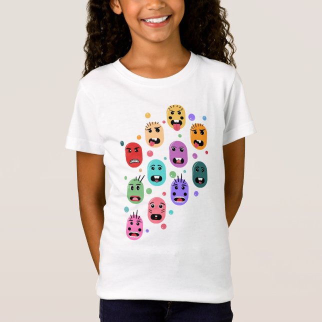 Camiseta Emoções Rostos Coloridos (Frente)
