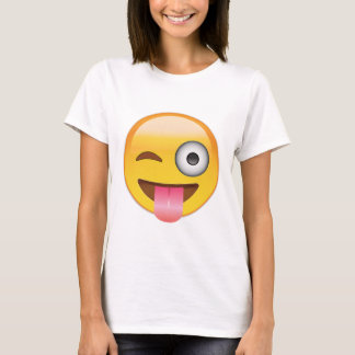 Camiseta Emoji - cara com língua