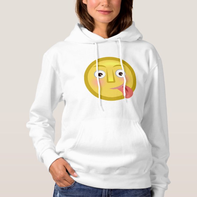 Camiseta Emoji Cara Engraçada Com Língua Para Fora (Frente)