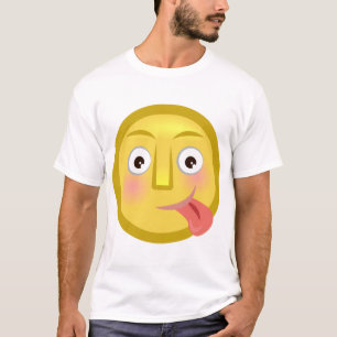 Camiseta Emoji Cara Tonta com Língua para Fora