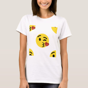 Camiseta emoji de beijo brilhante