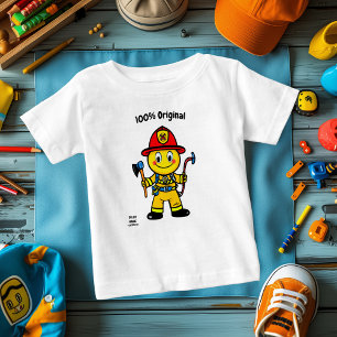 Camiseta Emoji de Bombeiro Corajoso – Divertido e Colorido