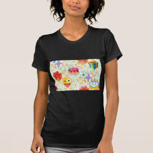 Camiseta emoji de feliz aniversário