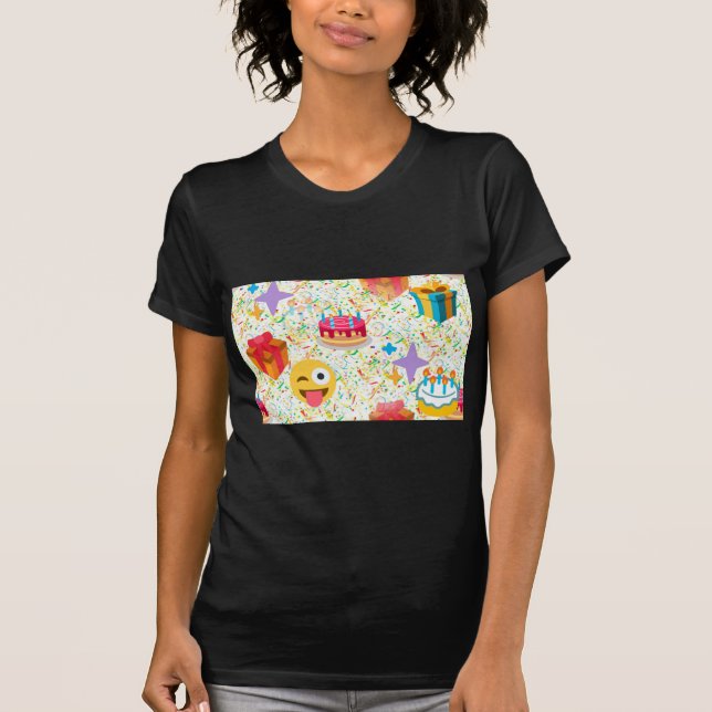 Camiseta emoji de feliz aniversário (Frente)