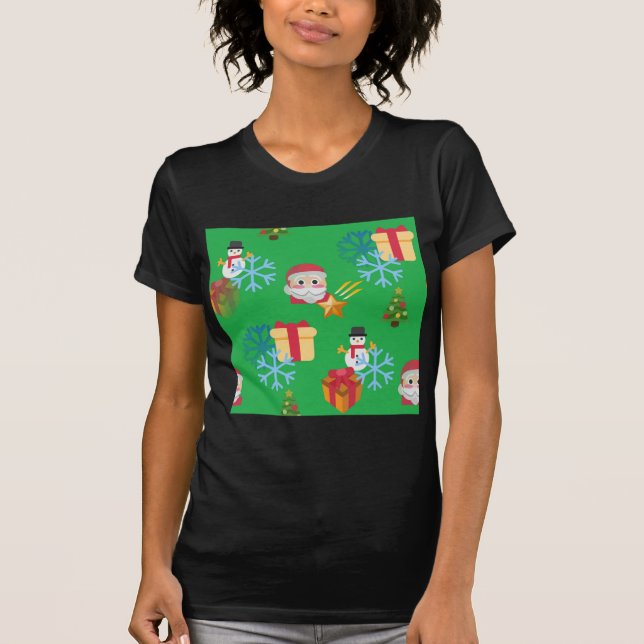 Camiseta emoji de natal verde (Frente)