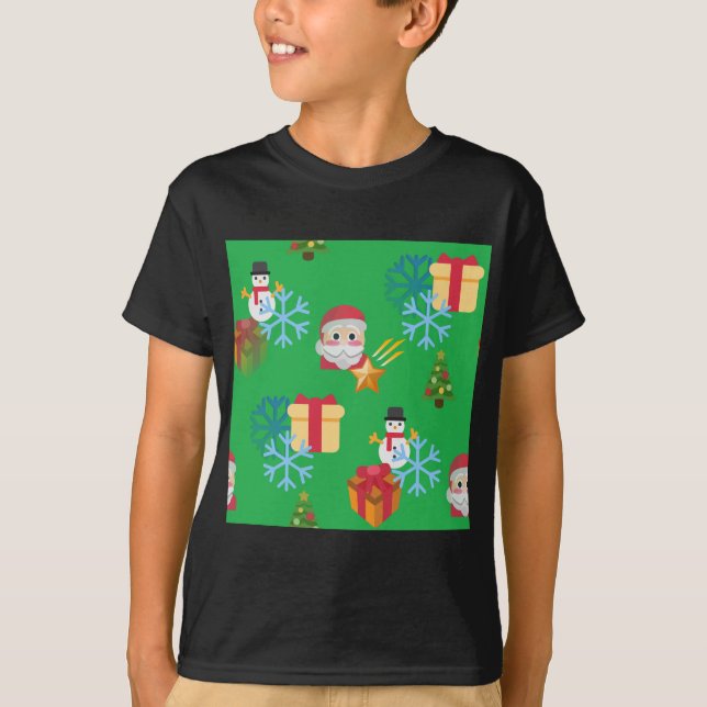 Camiseta emoji de natal verde (Frente)