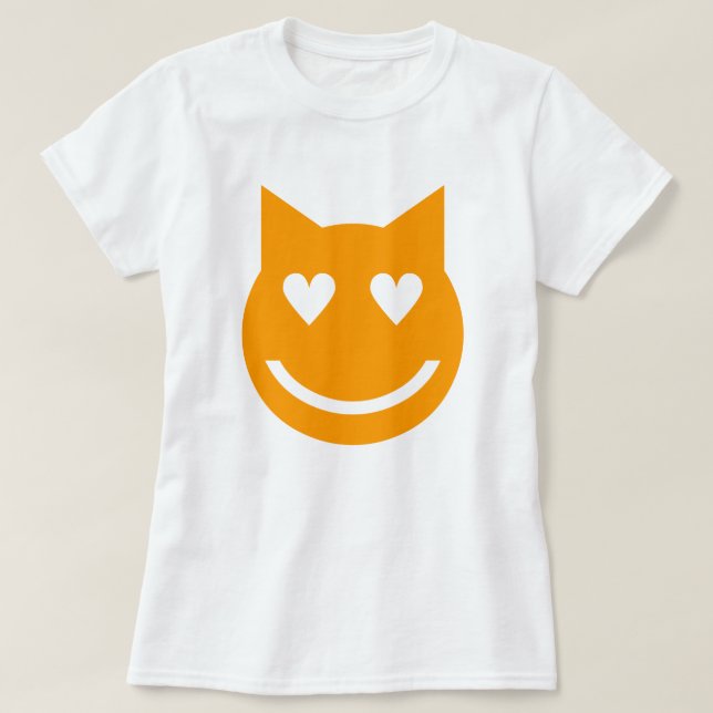 Camiseta Emoji De Olhos Formatados Pelo Coração (Frente do Design)
