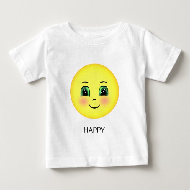 Camiseta Emoji de rosto feliz fofo (Frente)