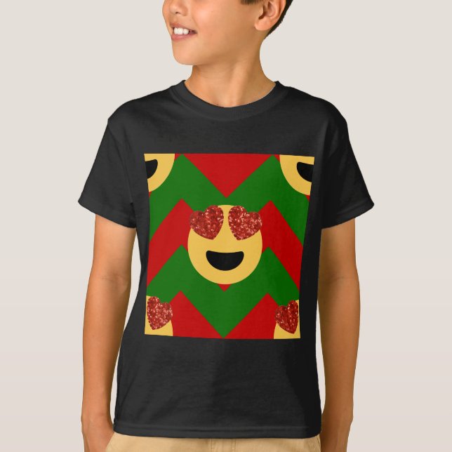Camiseta emoji do coração de natal (Frente)