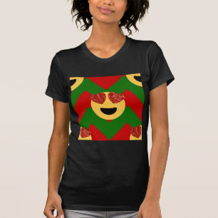 Camiseta emoji do coração de natal