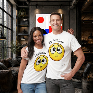 Camiseta Emoji Entediado Design de Humor de Quarta-feira