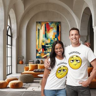 Camiseta Emoji Esperançoso Design de Humor de Quinta-feir
