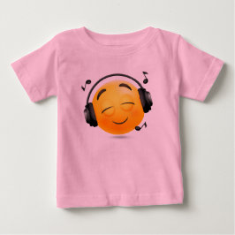 Camiseta Emoji Fine Jersey, fone de ouvido sorridente