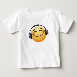 Camiseta Emoji Fine Jersey, fonia de ouvido sorridente