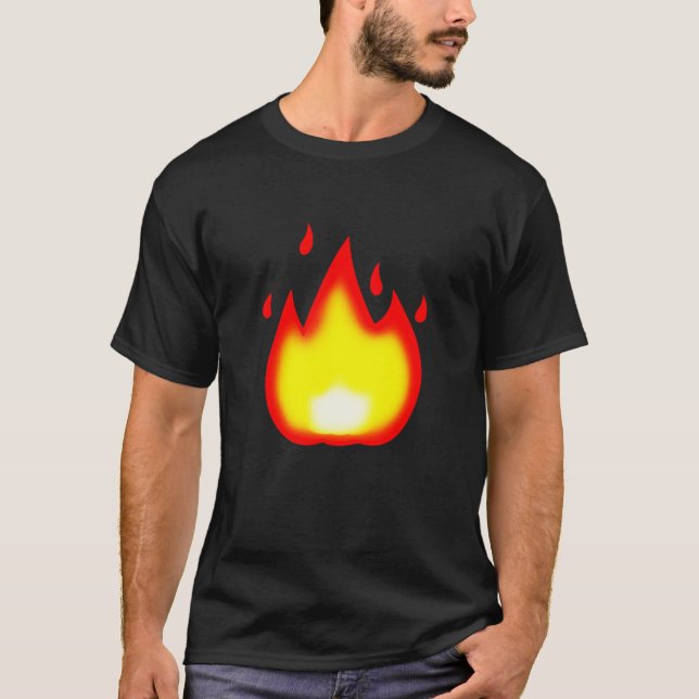 Camiseta Emoji Fire Flame Hot Tee (Frente)