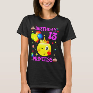 Camiseta Emoji Garota 13 de Aniversário de 13 Anos