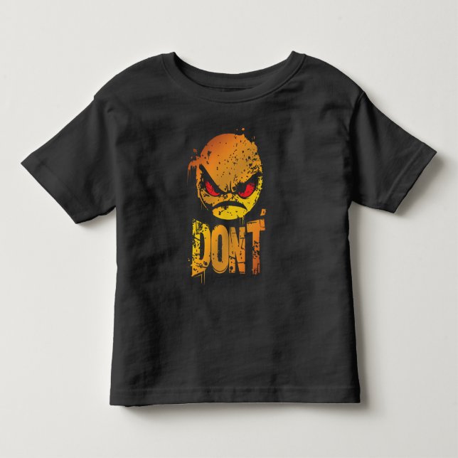 Camiseta Emoji Irritado Negrito com Texto 'NÃO' (Frente)