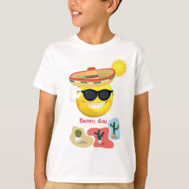 Camiseta Emoji mexicano personalizado em Sombrero com cacto