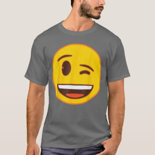 Camiseta Emoji Oficial Cara Amarela Sorriso Piscando
