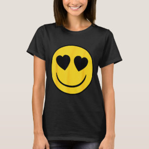 Camiseta Emoji Oficial Retro Olhos de Coração Rosto Sorriso
