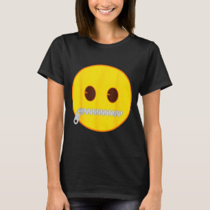 Camiseta Emoji Oficial Rosto Sorriso Amarelo Boca Zíper