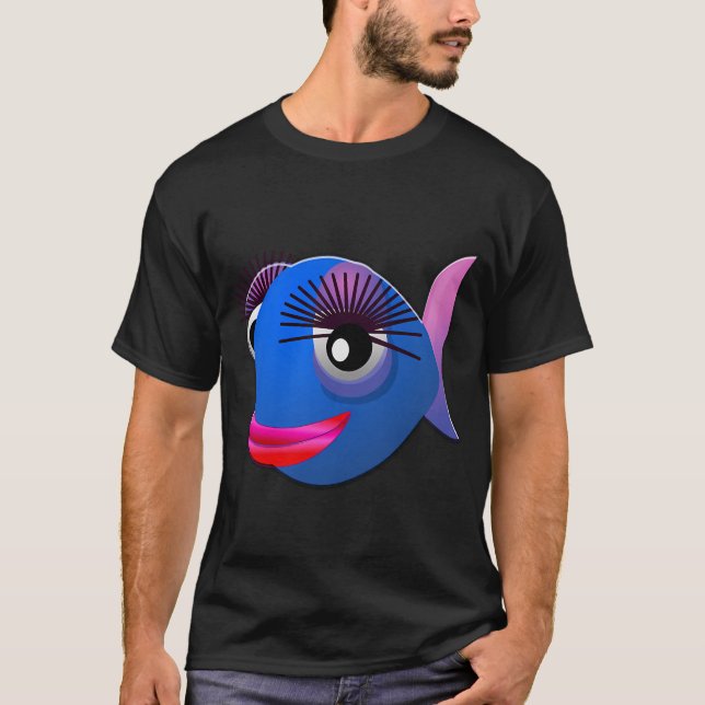Camiseta Emoji Peixe Azul Magnífico (Frente)