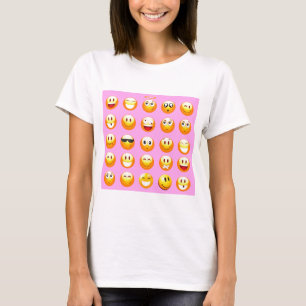 Camiseta emoji rosa pastel